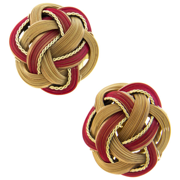 Silvia Furmanovich Bamboo Woven Earrings at Meridian Jewelers