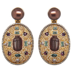 Silvia Furmanovich Painted Egypt Oval Earrings at Meridian Jewelers