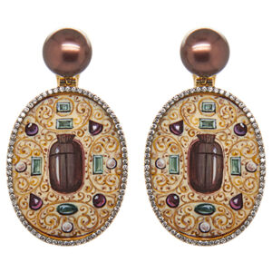 Silvia Furmanovich Painted Egypt Oval Earrings at Meridian Jewelers