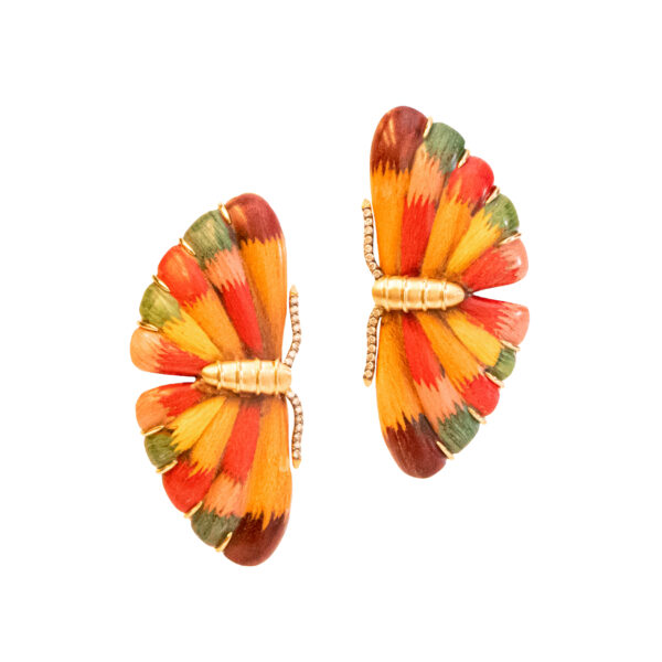 Silvia Furmanovich Orange Butterfly Earrings at Meridian Jewelers