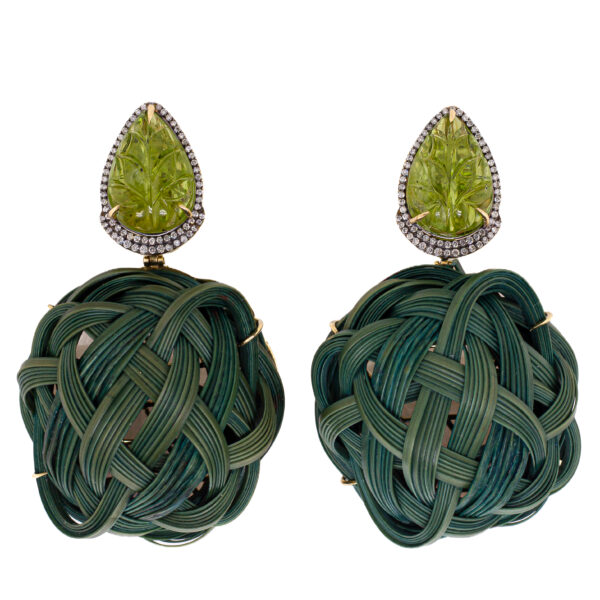 Silvia Furmanovich Bamboo Tsavorite Earrings at Meridian Jewelers